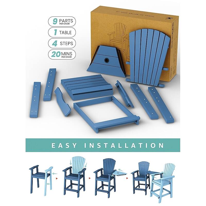 HIPS Plastic Barstool Adirondack Chair