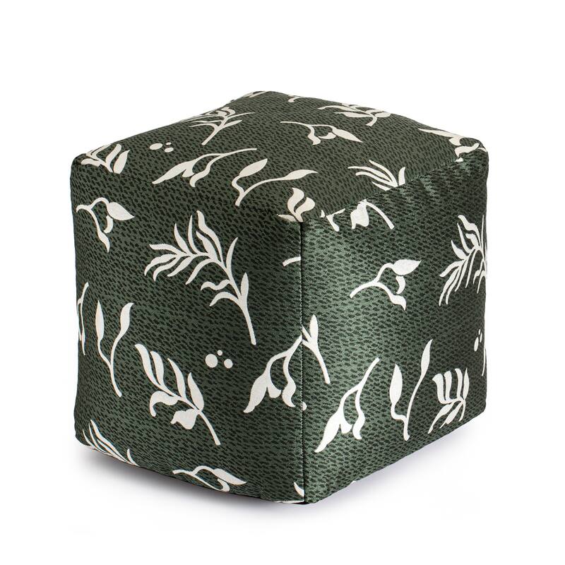 Jani Frangipani Indoor/Outdoor Square Pouf Ottoman - 18" x 18"