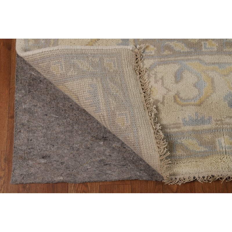 Earth Tone Oushak Indian Rug Hand-Knotted Transitional Wool Carpet - 8'0"x 9'5"