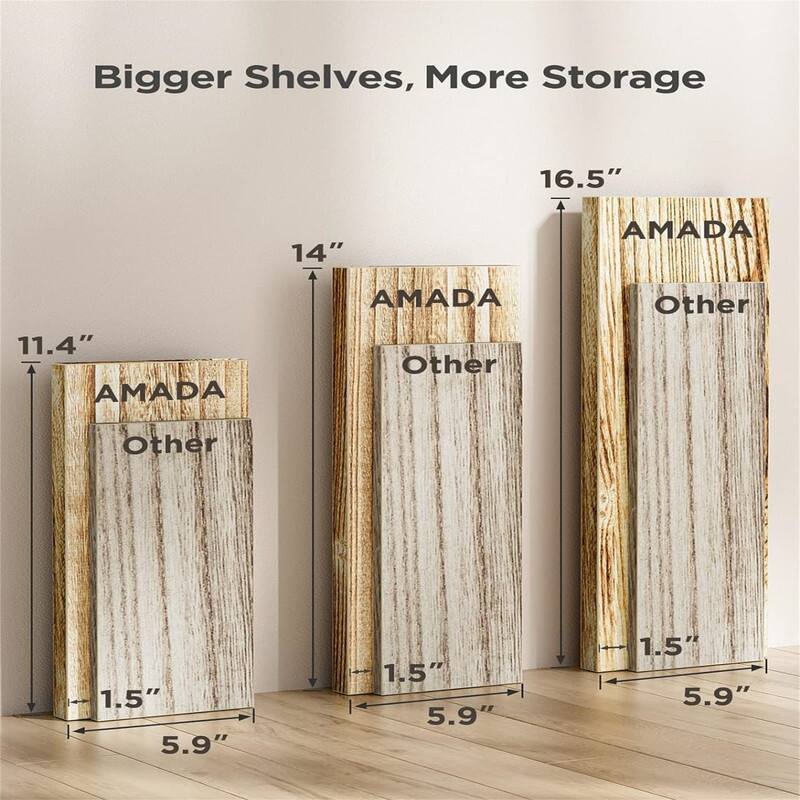 Wall Shelves Set of 3 - 16.4"D x 5.9"W x 0.7"H