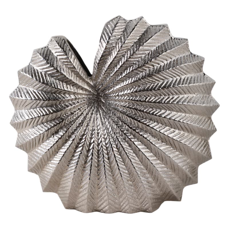 Aluminum Metal Vase Coastal Glam Decorative Accent - 13" Silver
