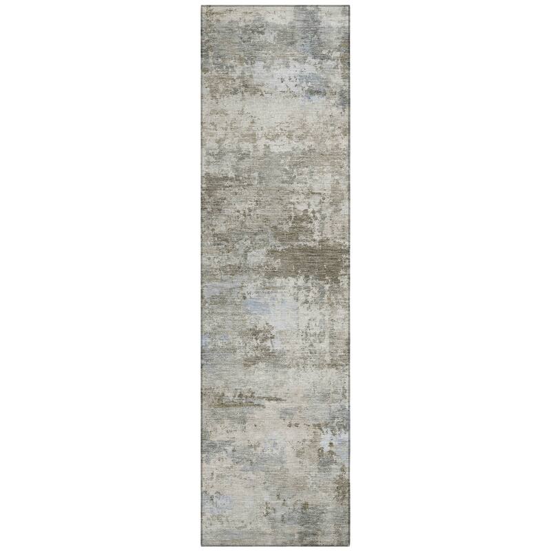 Machine Washable Indoor/ Outdoor Modern Solid Chantille Rug