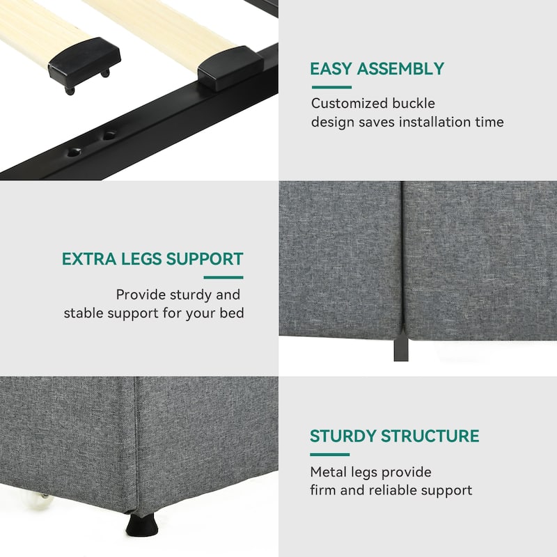 Moasis Upholstered Platform bed with a Hydraulic Storage System