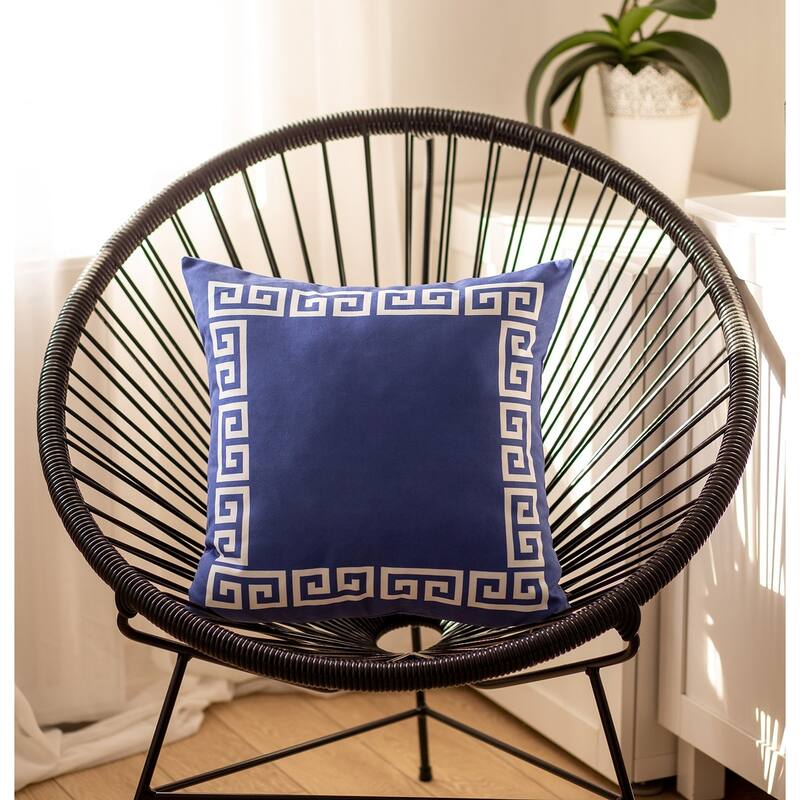 Porch & Den Schmidlin Greek Key Printed Throw Pillow Cover