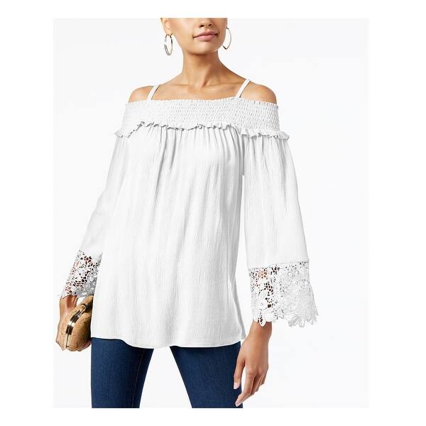 Shop Inc Womens White Spaghetti Strap Off Shoulder Top Size Xxl