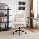 preview thumbnail 18 of 17, Upholstered Armless Polyester Fiber Task Office Chair With Wheels Beige