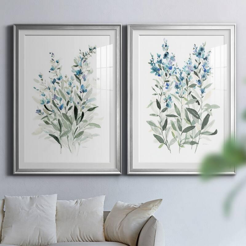Delicate Blue Botanical I Premium Framed Print - Ready to Hang
