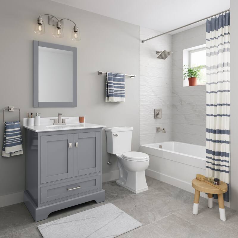 PROFLO Hillsboro Three Wall Alcove Acrylic Whirlpool Tub with Left