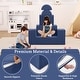 preview thumbnail 7 of 14, Kids Play Couch 6Pcs Modular Toddler Sofa for Playroom and Bedroom, Convertible Couch with Removable Cover（Grey ang Blue）