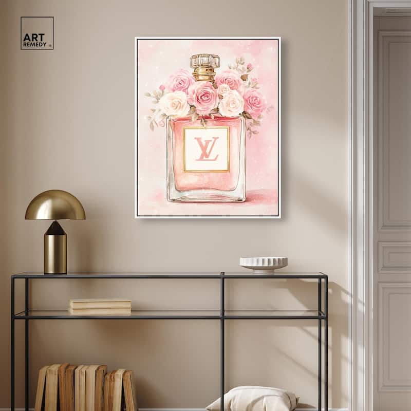 Delicate Floral Perfume Blush Canvas by Art Remedy