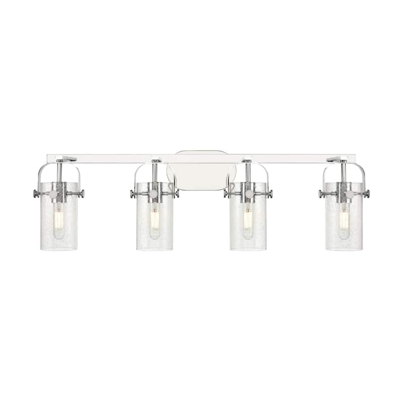 Innovations Lighting 423-4W-10-35 Pilaster II Cylinder Vanity Pilaster - Polished Chrome / Seedy