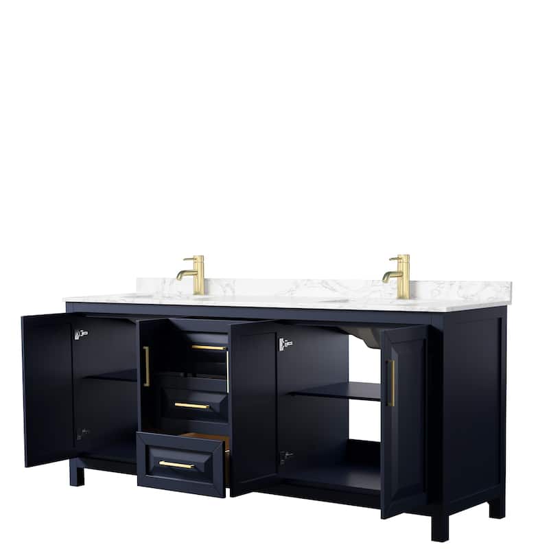 Daria 80 Inch Double Vanity, Cultured Marble Top