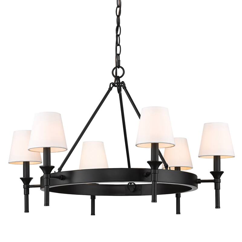 Golden Lighting 1020-6 MWS Edinburgh 6 Light 30" Wide Ring Chandelier - Matte Black