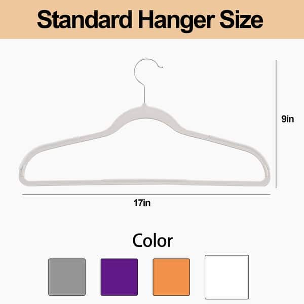dimension image slide 0 of 4, Clothes Hangers Plastic Coat Hangers Non-Slip Space-Saving Swivel Hook