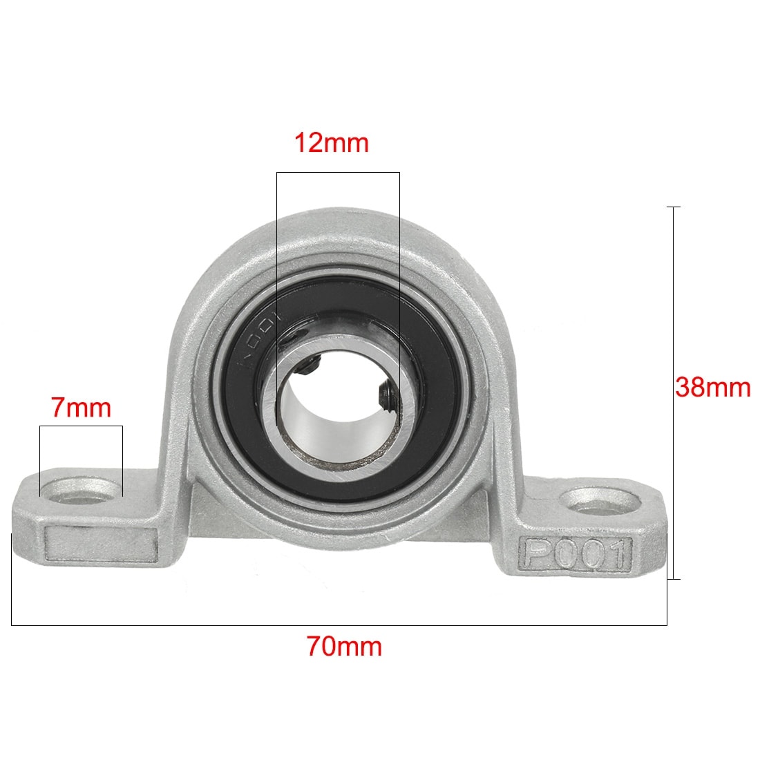 2pcs Diameter Iron Alloy KP001 Pillow Block Housing Ball Bearing 12mm Inner