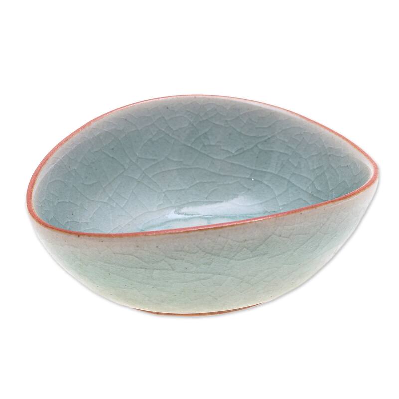 Novica Handmade Vintage Flora Small Celadon Ceramic Bowl - 1 Piece