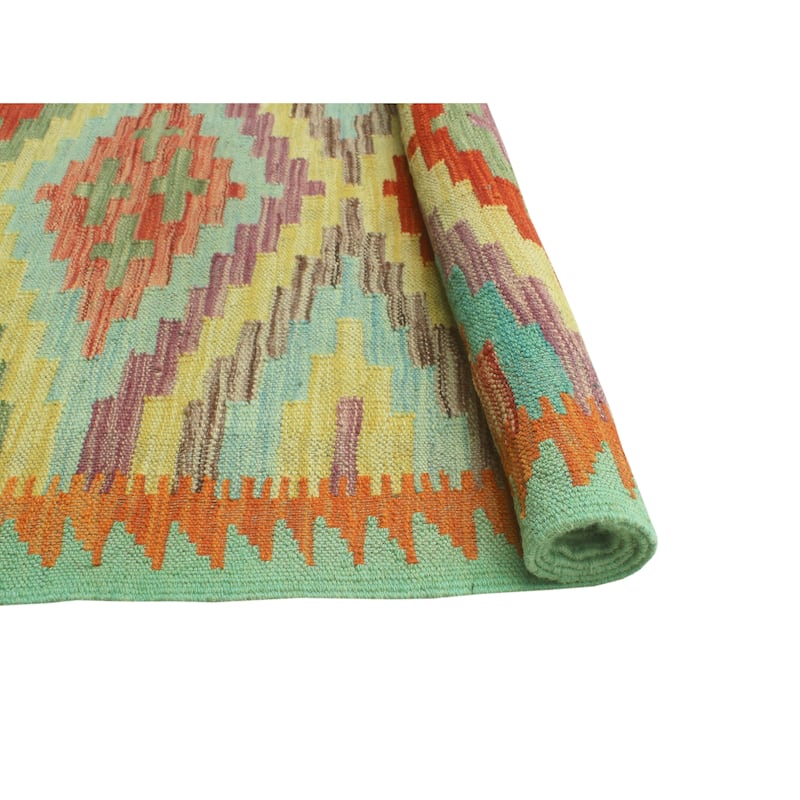 Sangat Flatweave Aemini Red/Orange Runner - 2'9" x 7'10"