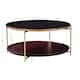 Stevie Round Enameled Metal and Wood Tray Top Coffee Table - Bed Bath ...