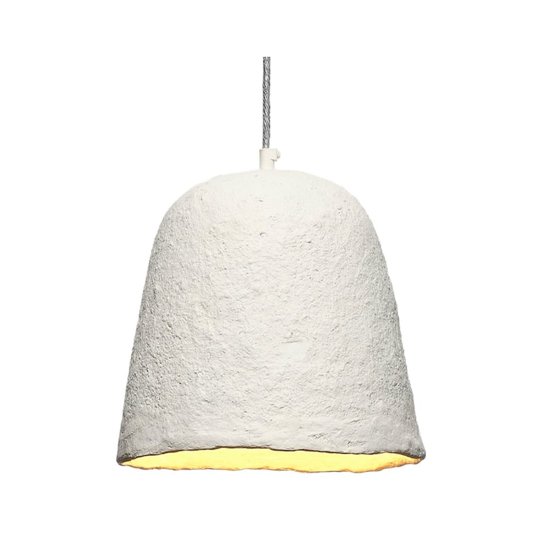 Zoe 96 Inch Pendant Chandelier, Modern Bell Shape Paper Mache, Beige