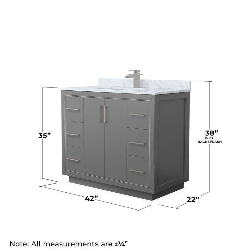 Wyndham Collection WCF1111-42S-NAT-M34 Icon 42" Free Standing Single