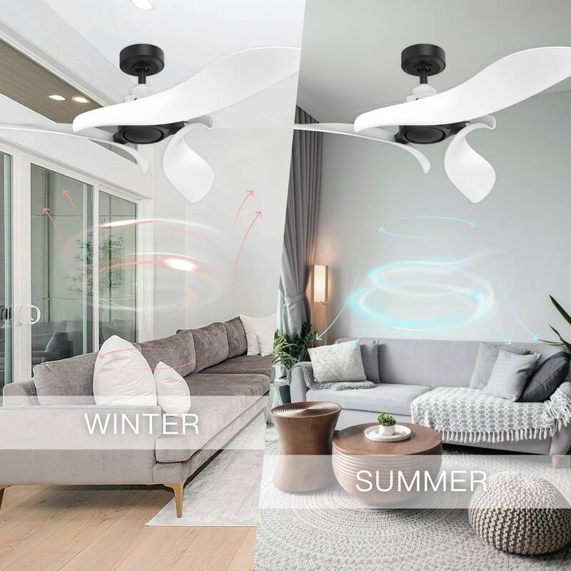 54" White Propeller ABS 3-blade Modern Outdoor Ceiling Fan without Light