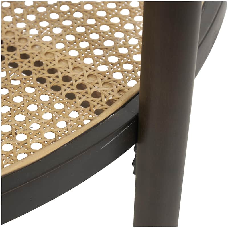 Rattan Living Room Coffee Table with Pressed Tempered Glass Top - Brown - Roche River Decor
