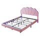 preview thumbnail 6 of 7, Pink Queen Size Platform Bed with Smart LED Lights for Ambiance