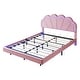 preview thumbnail 6 of 16, Queen Platform Bed with LED and Floral Headboard