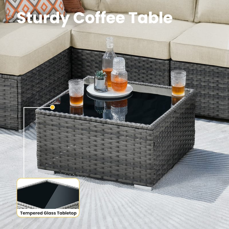 XIZZI 8-Piece Patio Wicker Furniture Set with Swivel Chair