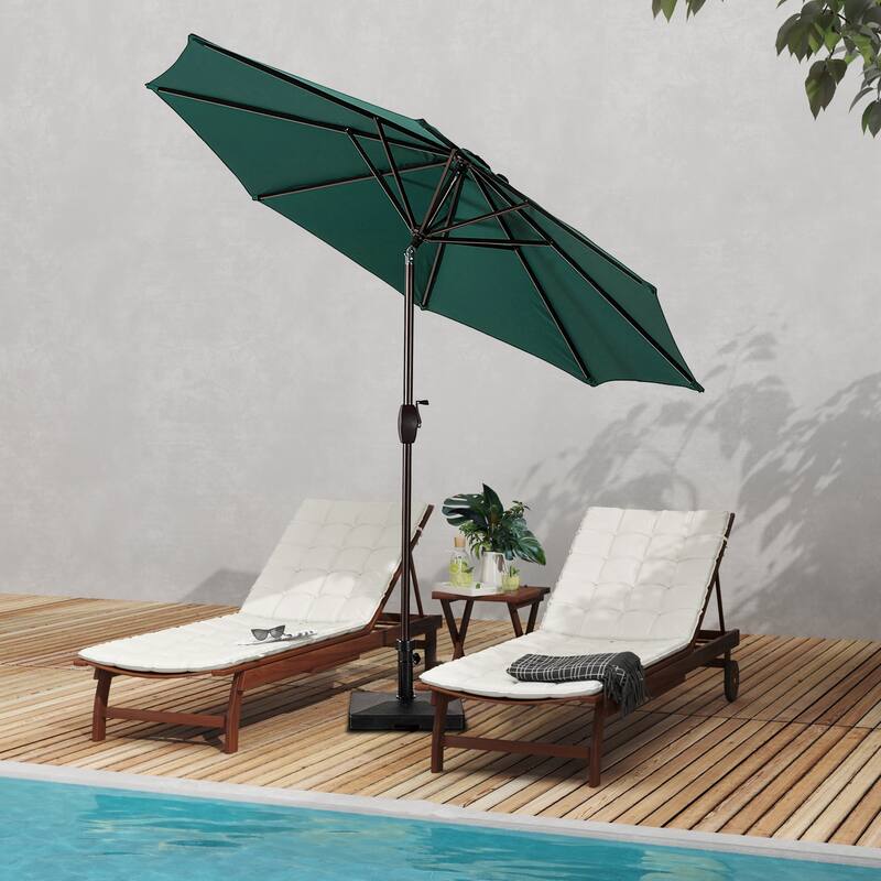Brock 9-Foot Market Patio Umbrella with Concrete Base Weight Stand Included