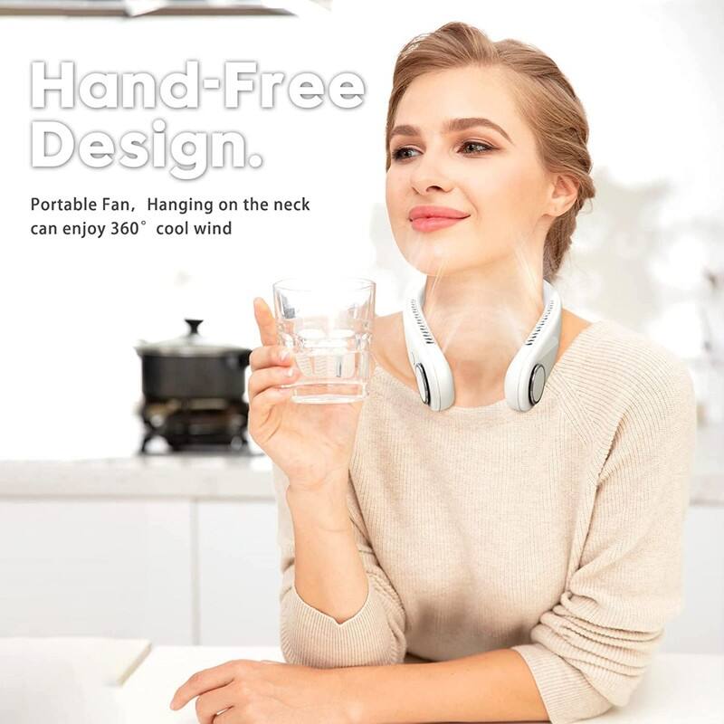 Portable Neck Fan With A Popular Headphone Design, BatteryPowered