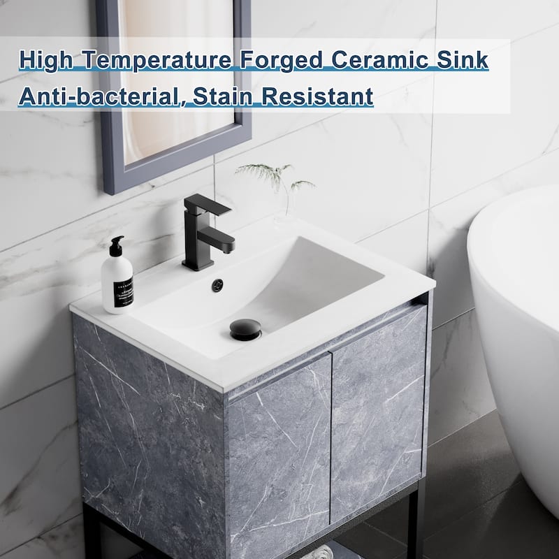 Bathroom Vanity Set Under-mount Ceramic Sink Combo Free Standing