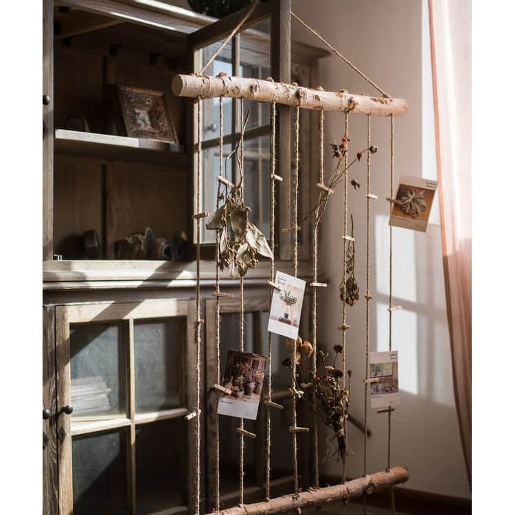 RusticReach Birch Wood Photo Wall Hanger - Beige