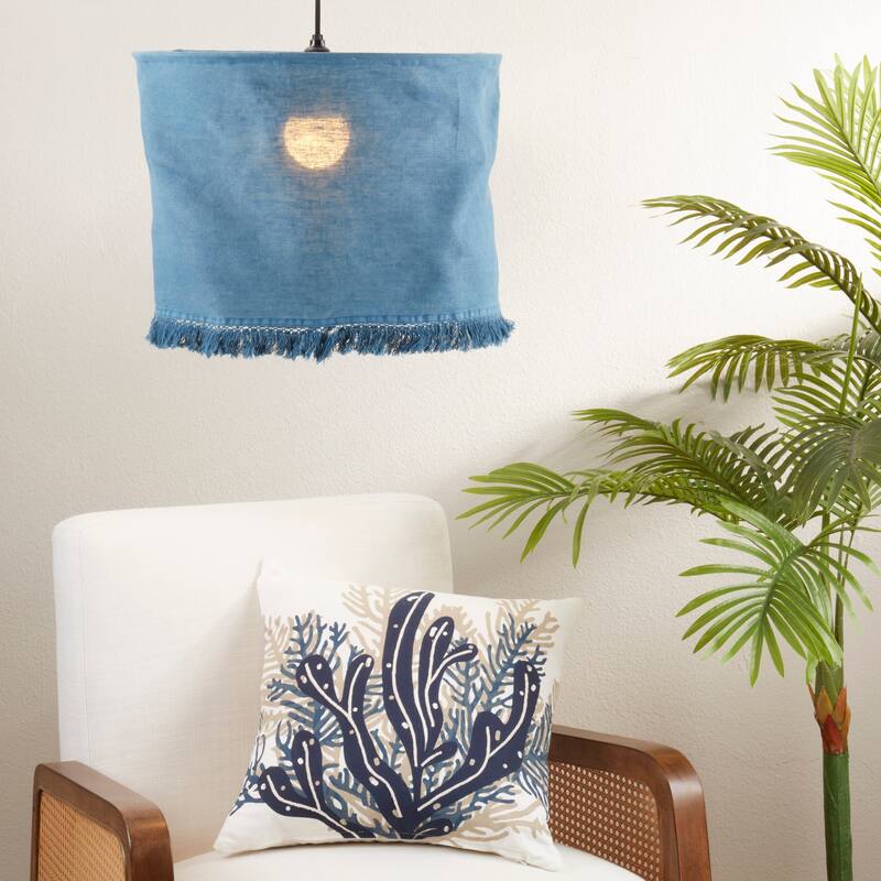 Lamp Shade With Stonewashed Fringe Design