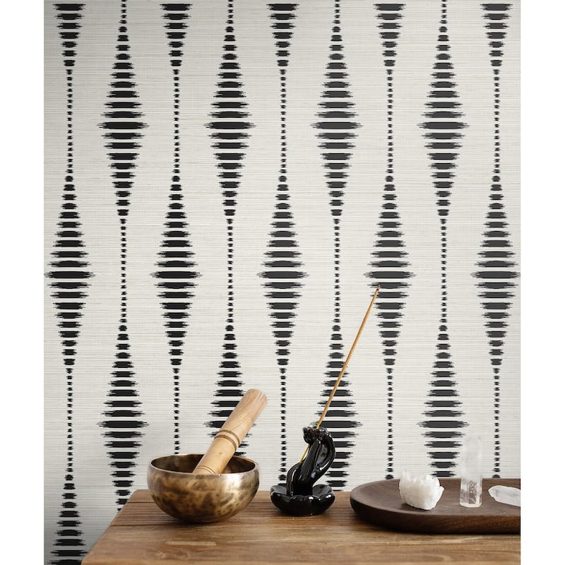 NextWall Striped Ikat Peel and Stick Wallpaper
