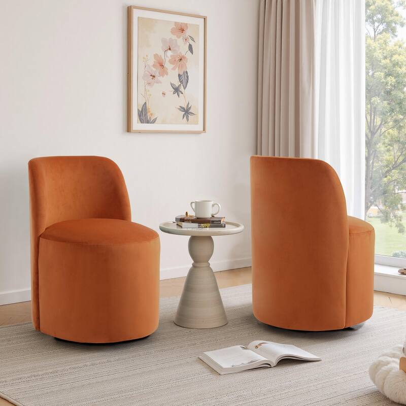 Modern Linen Upholstery Dining Chair Barrel Chair