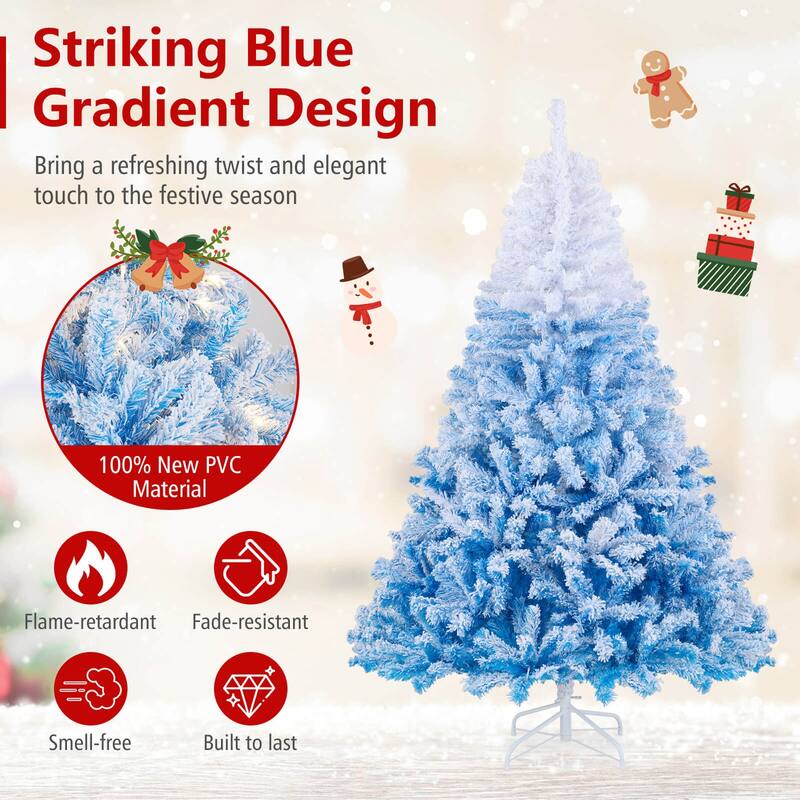 Costway 5/6/7/8 FT Artificial Christmas Tree with 180/250/350/470 Warm - See Details