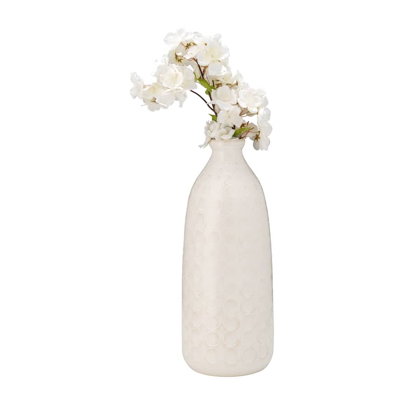 Sagebrook Home Elegant Ceramic Vase, Textured Finish, Home Decor Accent