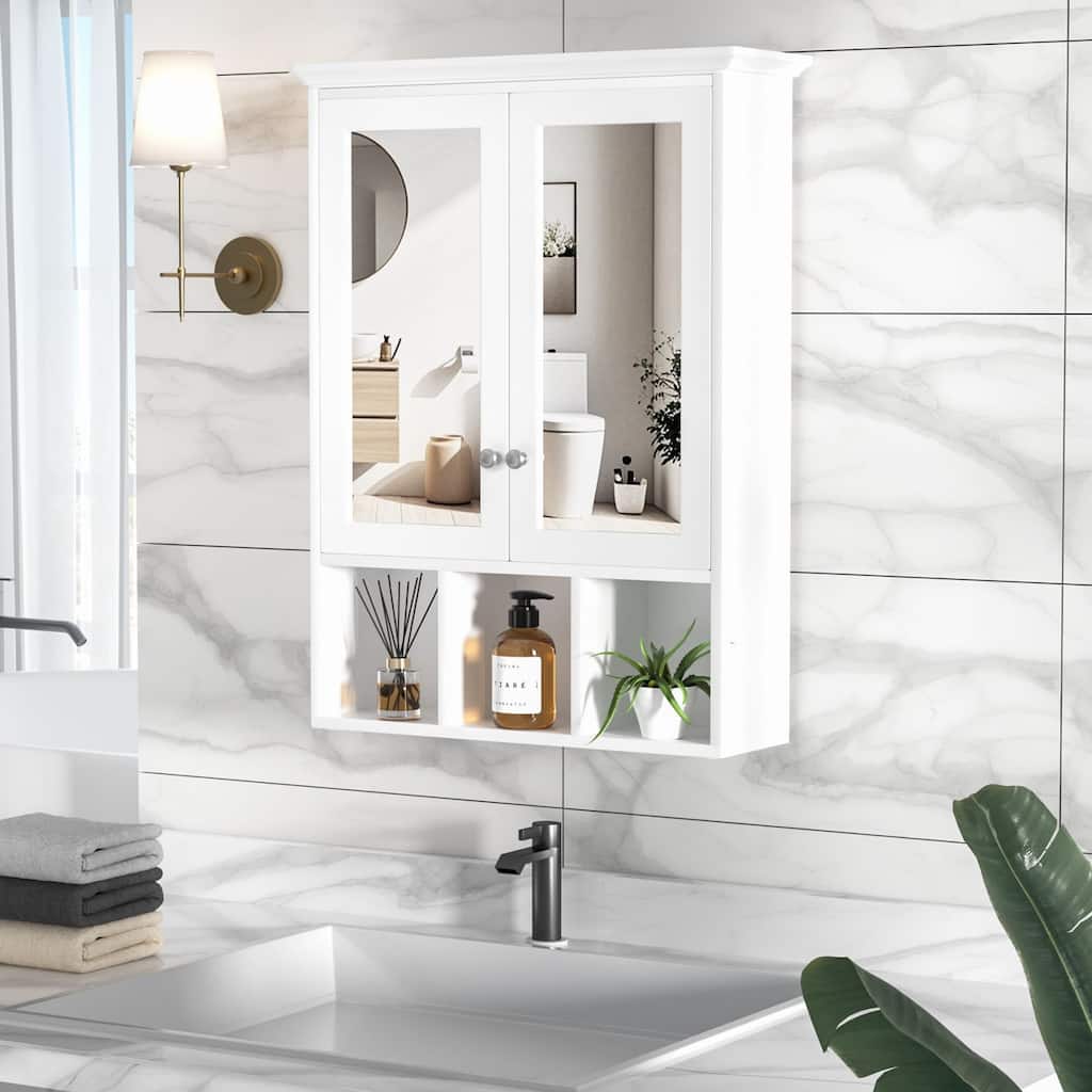 VEIKOUS 23.6 in. W x 7.5 in. D x 30.4 in. H Bathroom Medicine Cabinet Wall mounted Storage Cabinet with Mirrors