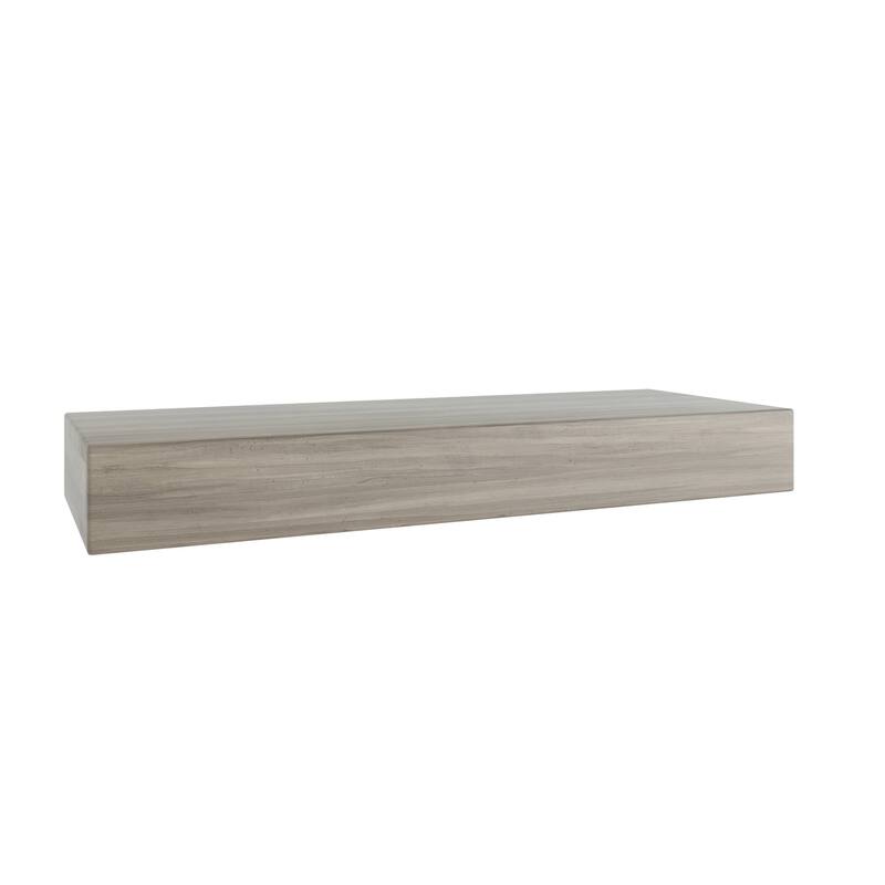 Sermata Floating Hollow Teak Wall Shelf - Elite-Shield Grey - 24" Wide