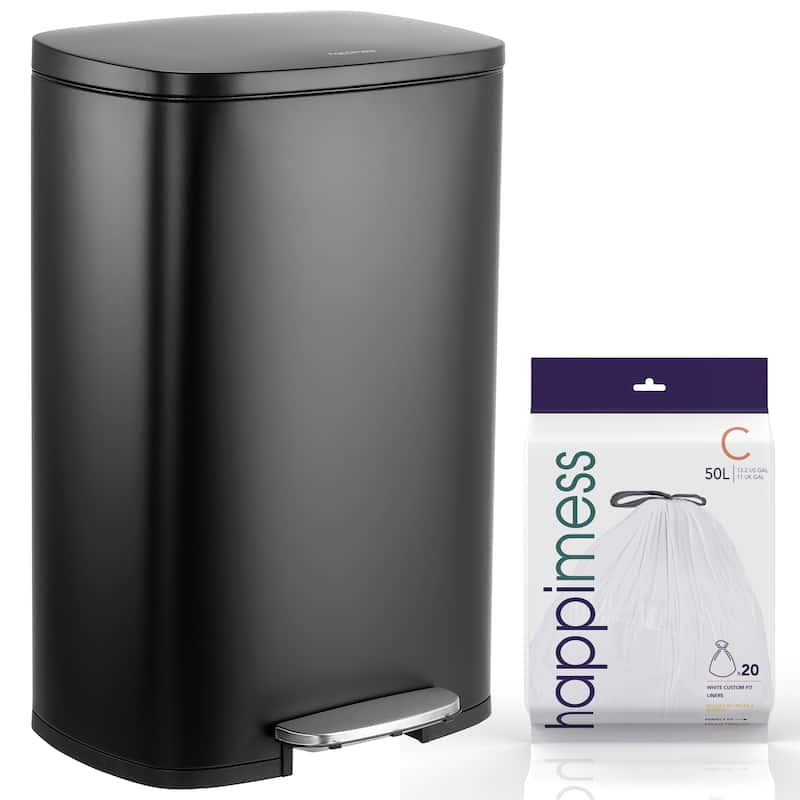 happimess 13-Gallon Trash Can with Soft-Close Lid and FREE Mini Trash Can