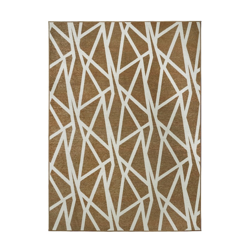 My Magic Carpet Flock Camel Washable Rug
