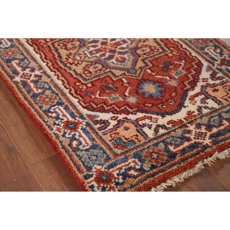 Orange Heriz Serapi Oriental Foyer Rug Handmade Wool Carpet - 2'0" x 3'0"