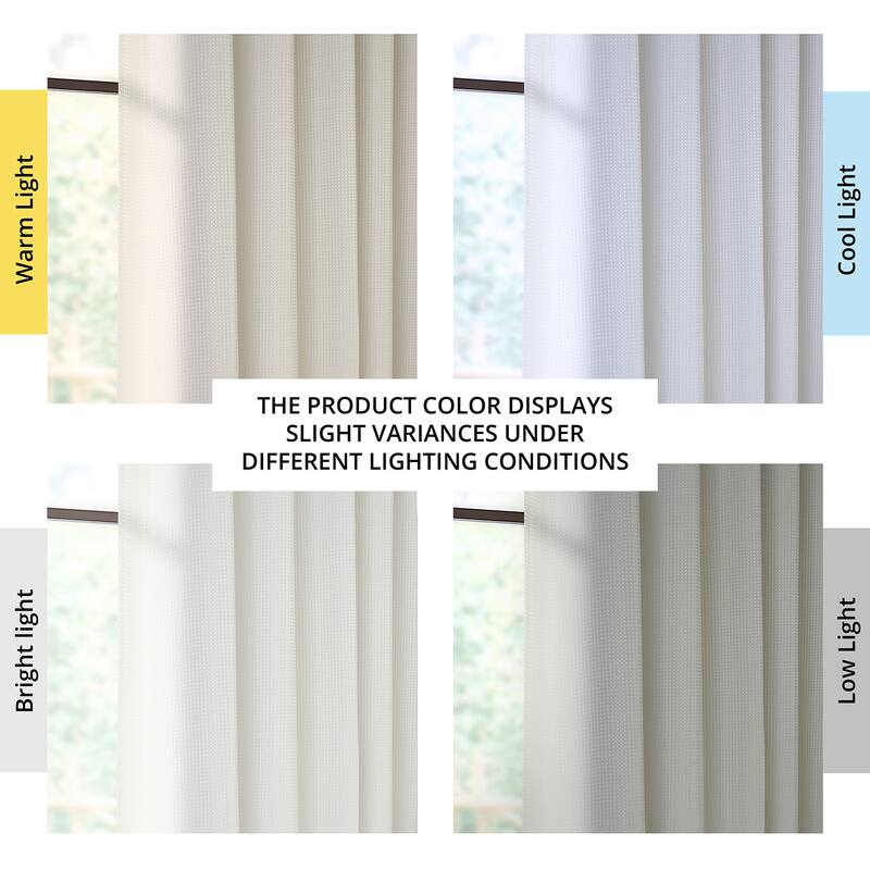 Exclusive Fabrics Modern Waffle Heavyweight Shower Curtains with Hooks Included, 71 Inches Long (1 Panel)