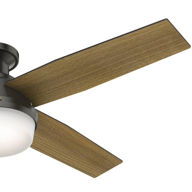 Hunter 52" Dempsey Flush Mount Ceiling Fan w/ LED Light Kit and Handheld Remote