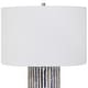 preview thumbnail 6 of 6, Glazed Stripe Table Lamp with Round Drum Shade - 27.5" - Blue and White