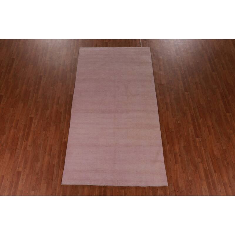 Hand Knotted Oriental 100% Wool Carpet Modern Solid Purples Gabbeh Area Rug - 10' 1'' X 5' 3''