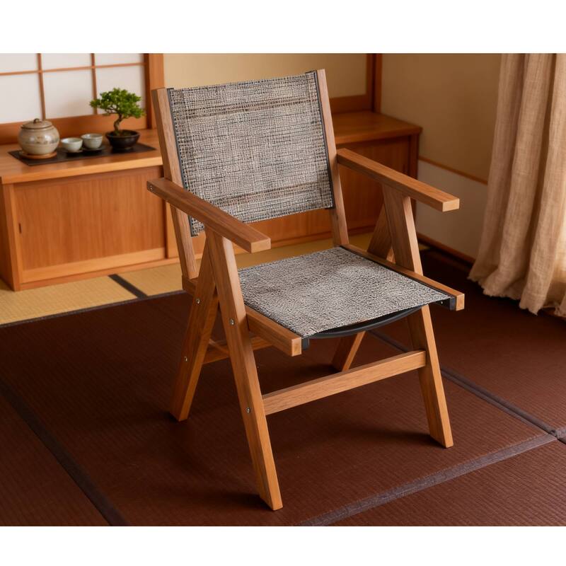 Rossetta Outdoor All-Season Woven Checkered Design Weather-Resistant Chair