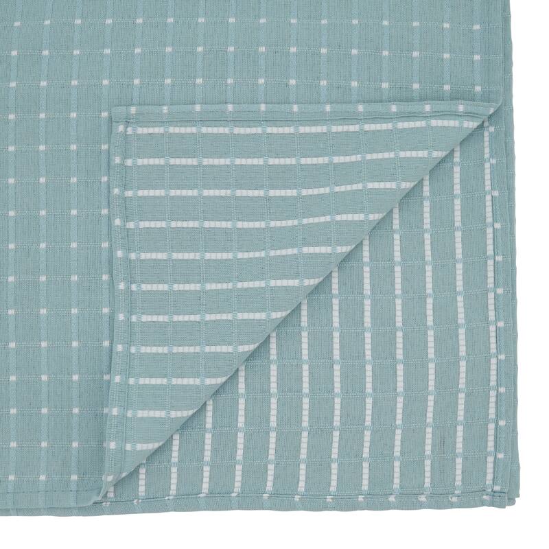 Cotton Blend Tablecloth With Stitched Line Design