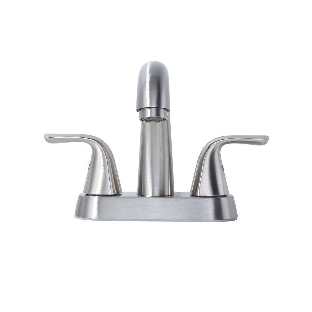 WOWOW 4 in. Centerset Double Handle High Arc Bathroom Sink Faucet